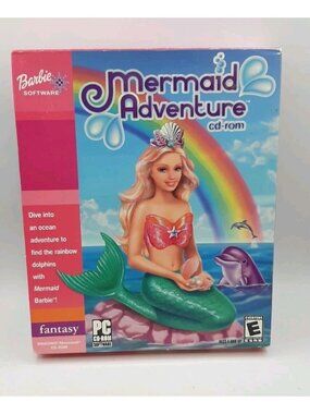 Vintage NEW Barbie Software Mermaid Adventure Fantasy 2004 PC CD-ROM Game Rare